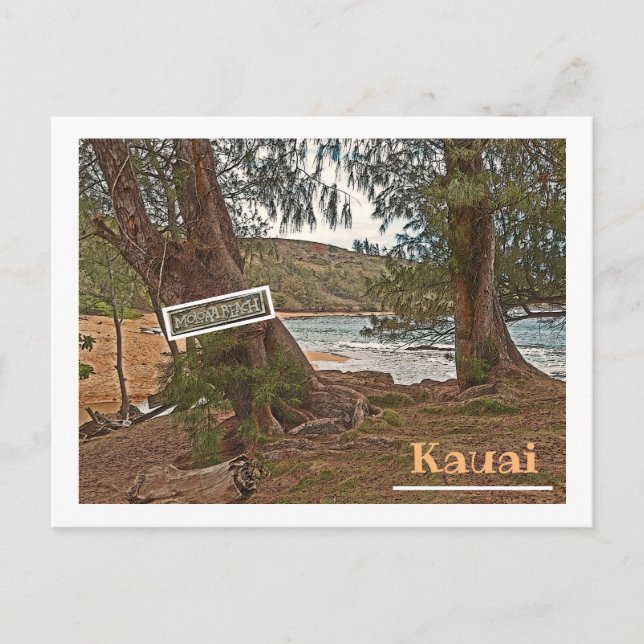 "OFF-THE-BEATEN PATH MOLOAA BEACH" POSTCARD (Front)