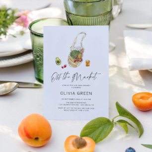 Off The Market Boho Script Bridal Shower Invitation