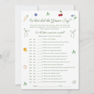 Off the Market Bridal Shower What Did He Say Card