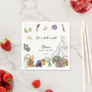 Off the market farmer's Bridal Shower favour Napkin
