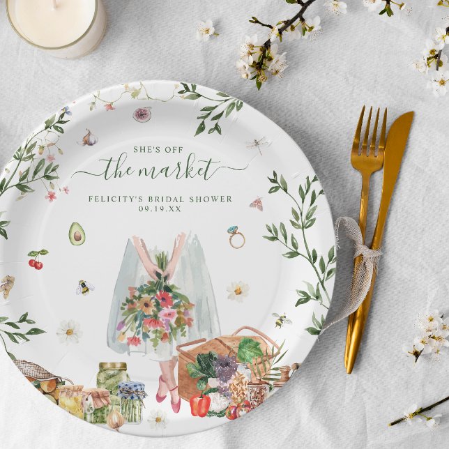Off The Market | Farmer's Market Bridal Shower Paper Plate (Creator Uploaded)