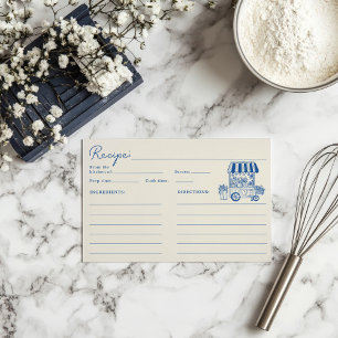 off the market French Blue Bridal Shower Recipe  Enclosure Card