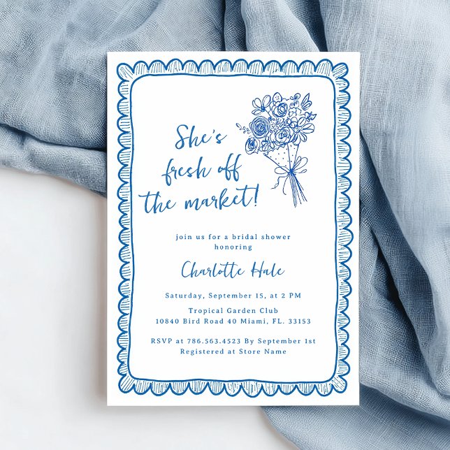 Off the Market Hand Drawn Bridal Shower Invitation (Creator Uploaded)