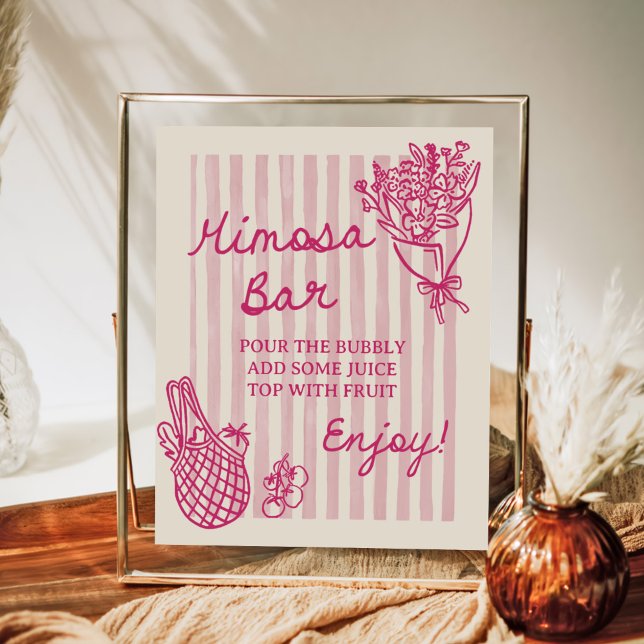 Off The Market Hand Drawn Bridal Shower Mimosa Bar Poster (Creator Uploaded)