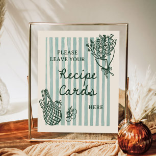 Off The Market Hand Drawn Bridal Shower Recipe Poster