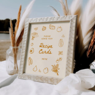 Off The Market Orange Hand Drawn Recipe Poster