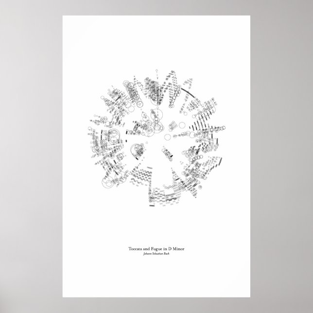 Off the Staff: Toccata and Fugue (black) Poster (Front)