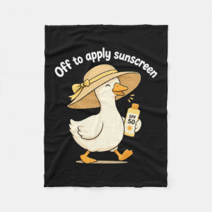 Off To Apply Sunscreen Design Fleece Blanket