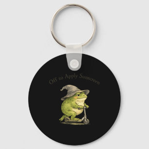 Off To Apply Sunscreen Frog Funny Summer Meme Key Ring