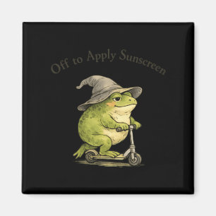 Off To Apply Sunscreen Frog Funny Summer Meme Magnet