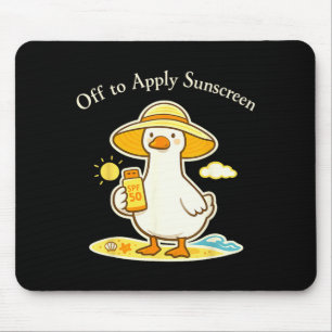 Off to Apply Sunscreen Goose Holiday Beach Trip Mouse Pad