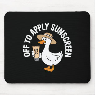 Off To Apply Sunscreen Goose Summer Beach Vacation Mouse Pad