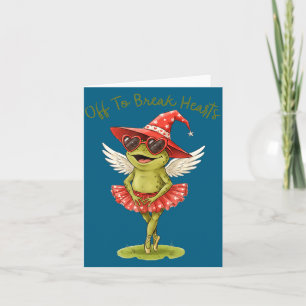 Off To Break Hearts Funny Frog Valentines Women Gi Card