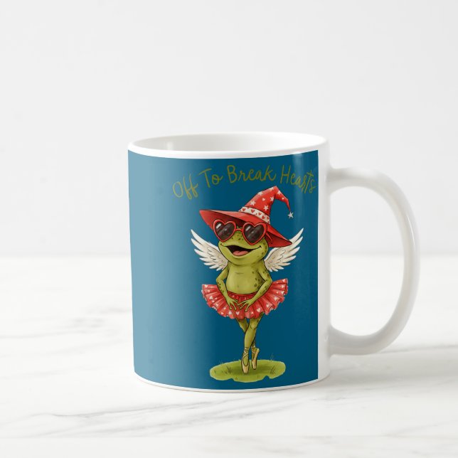 Off To Break Hearts Funny Frog Valentines Women Gi Coffee Mug (Right)
