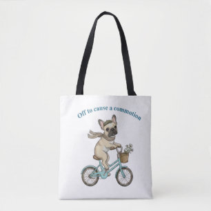 Off to Cause a Commotion – Vintage French Bulldog Tote Bag