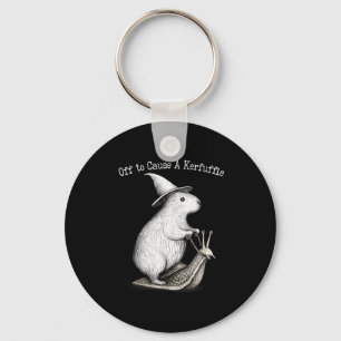 Off to cause a kerfuffle capybara meme key ring