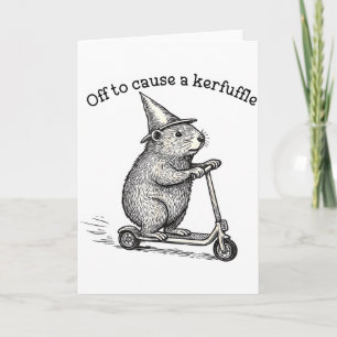 Off To Cause A Kerfuffle Capybara Scooter Chaos Fu Card