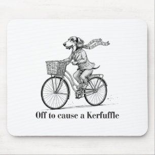 Off To Cause A Kerfuffle Cute Dachshund Mouse Pad