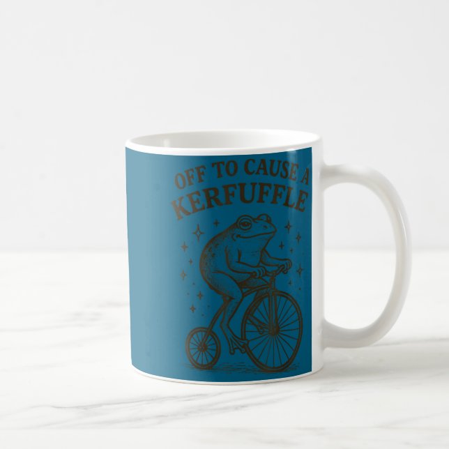 Off to cause a kerfuffle frog  coffee mug (Right)