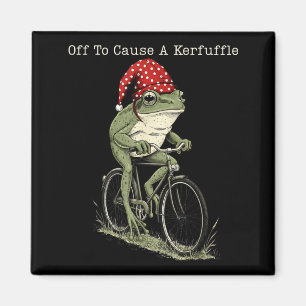 Off to Cause A Kerfuffle Frog Funny Weirdcore Magnet