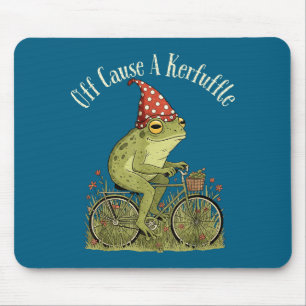 Off to cause a kerfuffle frog funny weirdcore mouse pad