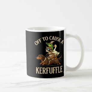 Off to Cause A Kerfuffle Frog Racoon Goose Riding Coffee Mug