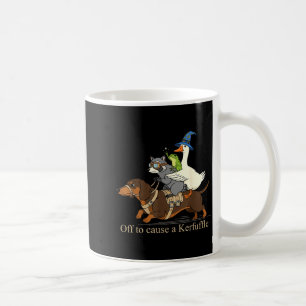 Off to Cause A Kerfuffle Frog Racoon Goose Riding Coffee Mug