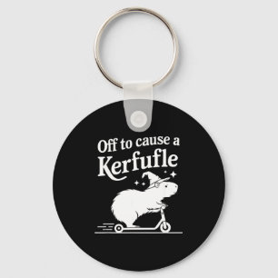 Off to cause a kerfuffle funny capybara joke meme key ring