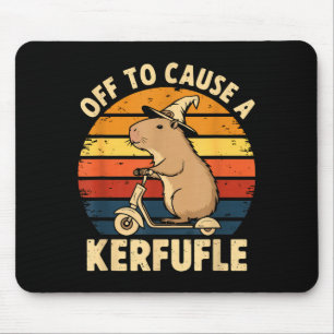 Off to cause a kerfuffle funny capybara joke meme  mouse pad