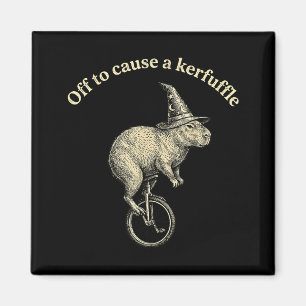 Off to cause a kerfuffle funny capybara meme magnet