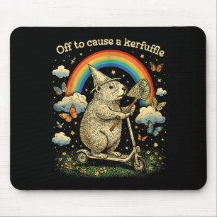 Off to Cause A Kerfuffle Funny Capybara Scooter Mouse Pad