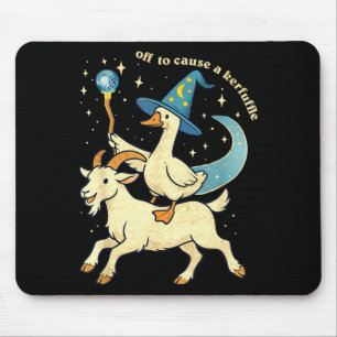 Off To Cause A Kerfuffle Funny Chaotic Weird Anima Mouse Pad
