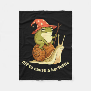 Off To Cause A Kerfuffle Funny Cowboy Frog Meme  Fleece Blanket