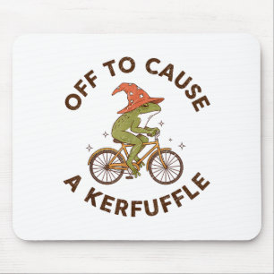 Off To Cause A Kerfuffle Funny Cowboy Frog Meme Mouse Pad