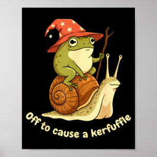 Off To Cause A Kerfuffle Funny Cowboy Frog Meme Poster