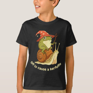 Off To Cause A Kerfuffle Funny Cowboy Frog Meme  T-Shirt