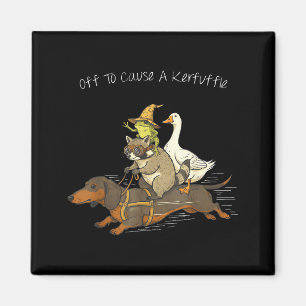 Off to Cause A Kerfuffle Funny Dachshund Frog Magnet