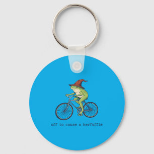 Off To Cause A Kerfuffle Funny Frog Key Ring