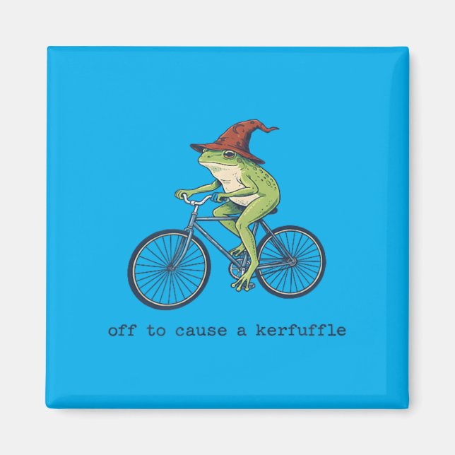 Off To Cause A Kerfuffle Funny Frog Magnet (Front)