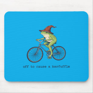 Off To Cause A Kerfuffle Funny Frog Mouse Pad
