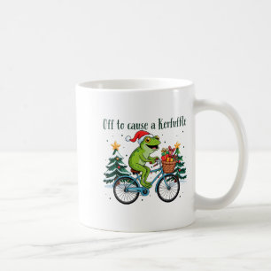 Off To Cause A Kerfuffle Funny Frog Santa Christma Coffee Mug