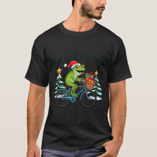 Off To Cause A Kerfuffle Funny Frog Santa Christma T-Shirt