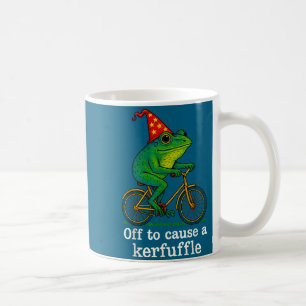 Off To Cause A Kerfuffle Funny Frog Wizard Bicycle Coffee Mug