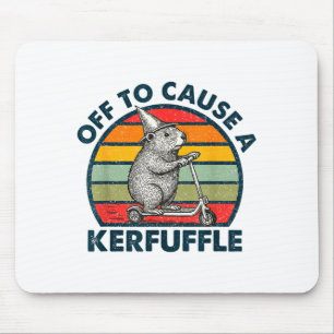 Off To Cause A Kerfuffle Funny Groundhog Riding Sc Mouse Pad