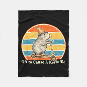 Off To Cause A Kerfuffle Funny Groundhog Scooter C Fleece Blanket