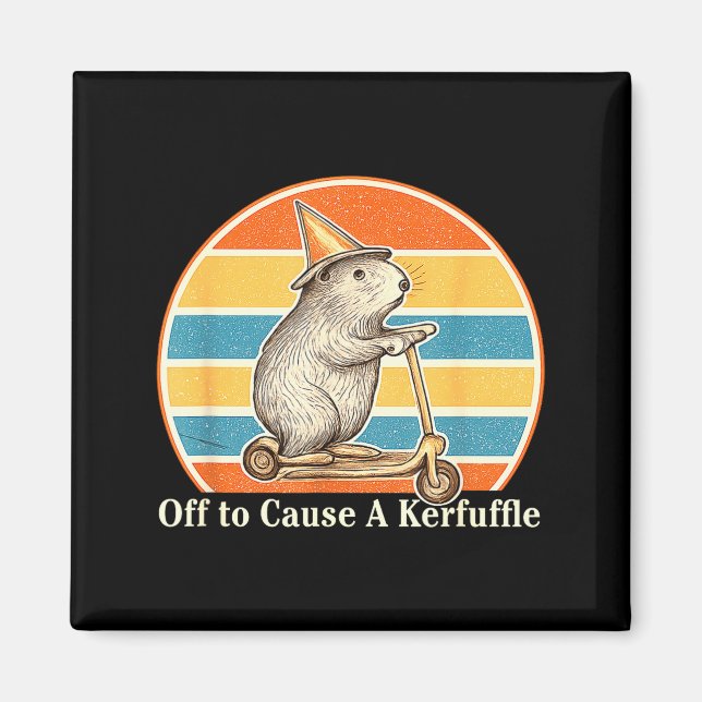 Off To Cause A Kerfuffle Funny Groundhog Scooter C Magnet (Front)