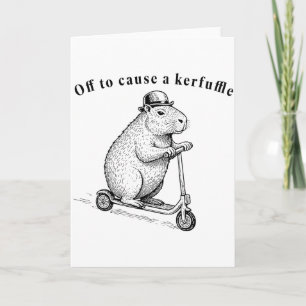 Off To Cause A Kerfuffle, Funny Groundhog Scooter  Card