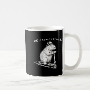 Off To Cause A Kerfuffle, Funny Groundhog Scooter  Coffee Mug