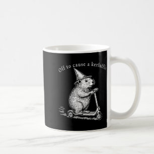Off To Cause A Kerfuffle, Funny Groundhog Scooter Coffee Mug