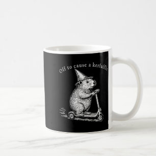 Off To Cause A Kerfuffle Funny Groundhog Scooter  Coffee Mug